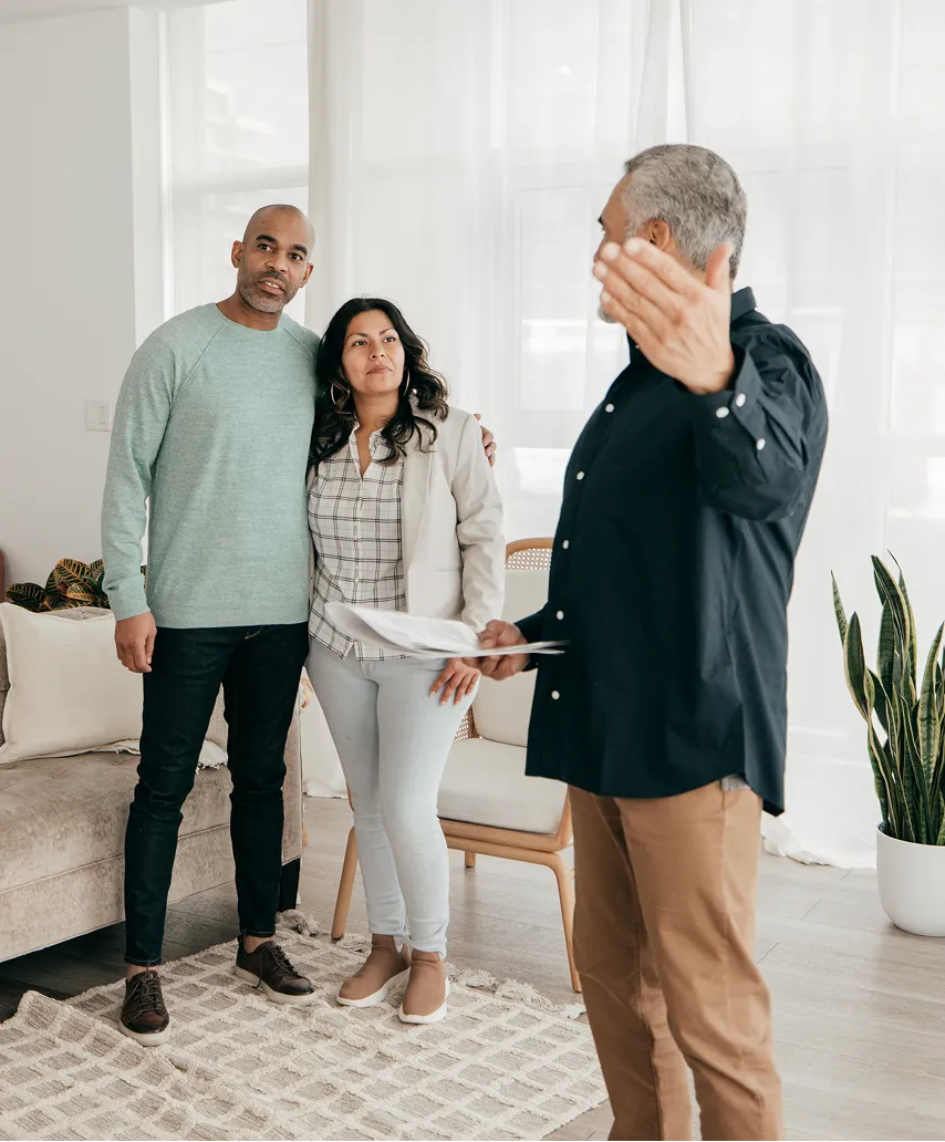 Realtor presenting to potential buyers